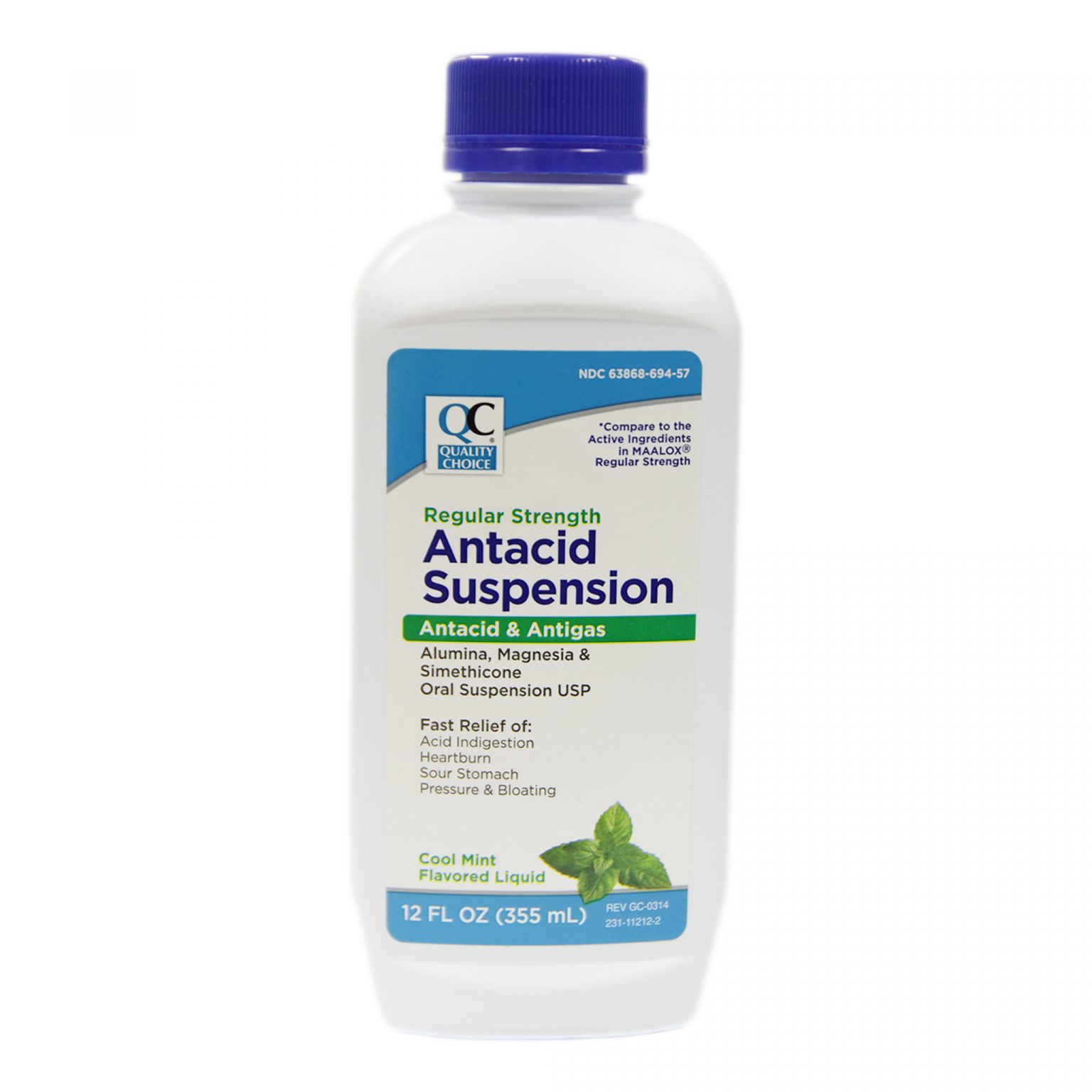 QC Antacid Liquid Regular Strength Mint 12oz Jollys Pharmacy Online Store
