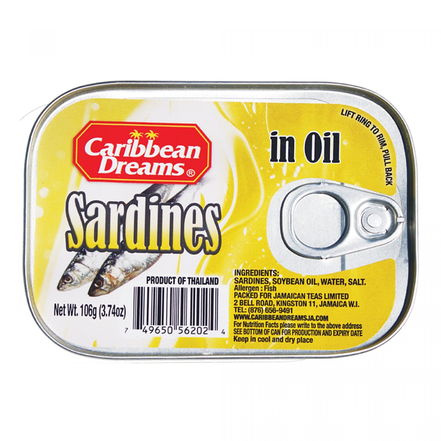Caribbean Dreams Sardine In Soya Oil 106g Jollys Pharmacy Online Store