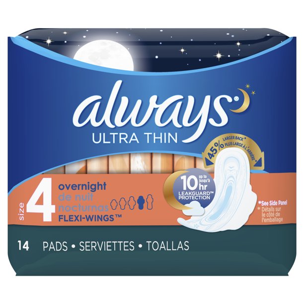 Always Ultra Thin Overnight With Wings 14ct - Jollys Pharmacy