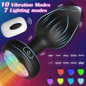 Vibrating Anal Plug 10 Modes +7 Lighting Modes
