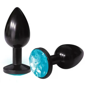 Bejeweled Anodized Butt Plug Aqua